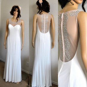 Tattoo Gown Sheer Back Dress Adrianna Papell NWT